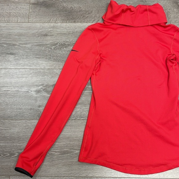 Nike Pro Dri Fit Long Sleeve Turtleneck Top Red S - Picture 15 of 16